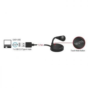 DELOCK USB μικρόφωνο 65868 με βάση και mute button | Συνοδευτικά PC | elabstore.gr