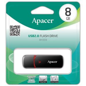 APACER USB Flash Drive AH333, USB 2.0, 16GB, Black | Συνοδευτικά PC | elabstore.gr