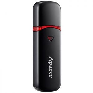 APACER USB Flash Drive AH333, USB 2.0, 16GB, Black | Συνοδευτικά PC | elabstore.gr