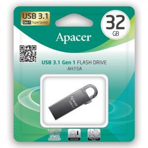 APACER USB Flash Drive AH15A, USB 3.1 Gen1, 32GB, Ashy | Συνοδευτικά PC | elabstore.gr