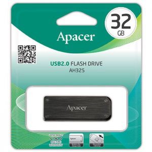APACER USB Flash Drive AH325, USB 2.0, 32GB, Black | Συνοδευτικά PC | elabstore.gr