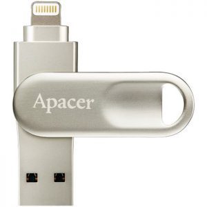 APACER Dual USB Flash Drive AH790, USB 3.1 & Lightning, 64GB, Silver | Συνοδευτικά PC | elabstore.gr