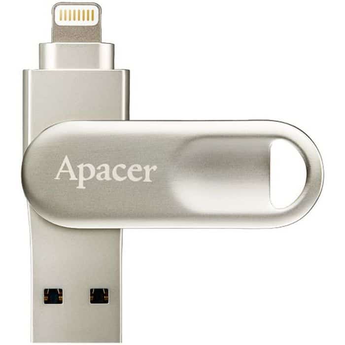APACER Dual USB Flash Drive AH790, USB 3.1 & Lightning, 64GB, Silver | eLabstore.gr APACER Dual USB Flash Drive AH790, USB 3.1 & Lightning, 64GB, Silver | Συνοδευτικά PC | elabstore.gr