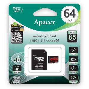 APACER Κάρτα Μνήμης Micro SDHC UHS-I U1 R85, 64GB, Class10 | eLabstore.gr APACER Κάρτα Μνήμης Micro SDHC UHS-I U1 R85, 64GB, Class10 | Συνοδευτικά PC | elabstore.gr