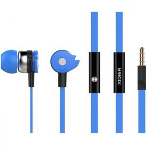 CELEBRAT Earphones με μικρόφωνο D1, on/off, 10mm, 1.2m flat, μπλε | Αξεσουάρ κινητών | elabstore.gr