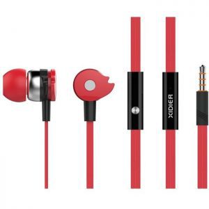 CELEBRAT Earphones με μικρόφωνο D1, on/off, 10mm, 1.2m flat, κόκκινα | Αξεσουάρ κινητών | elabstore.gr