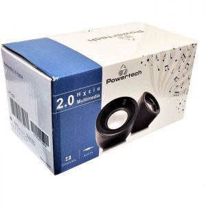 POWERTECH Multimedia Ηχεία PT-420, 2.0 channel, 2x3W, USB, Aux in, Black | Συνοδευτικά PC | elabstore.gr