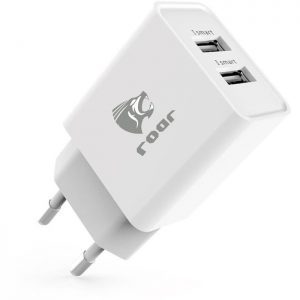 ROAR Φορτιστής PT-498, 2x USB, 2.4A, White | Αξεσουάρ κινητών | elabstore.gr