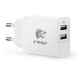 ROAR Φορτιστής PT-499, 2x USB, 3.4A, White | Αξεσουάρ κινητών | elabstore.gr