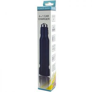 Φορτιστής Αυτοκινήτου 4 σε 1, 2.4A, Power bank 2200mAh, Φακός, Black | Αξεσουάρ κινητών | elabstore.gr
