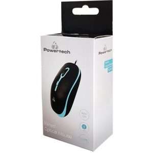 POWERTECH Ενσύρματο ποντίκι, Οπτικό, 1600DPI, USB, 1.35m, Μαύρο-Μπλε | Συνοδευτικά PC | elabstore.gr