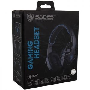 SADES Gaming Headset Gpower με 40mm πανίσχυρα ακουστικά, Blue | Συνοδευτικά PC | elabstore.gr