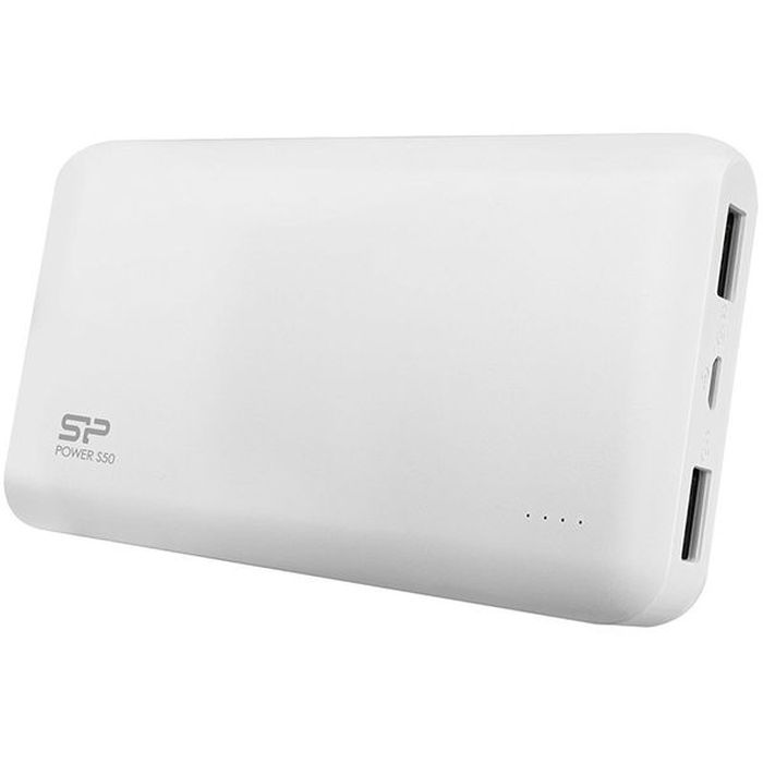 SILICON POWER Power Bank S50 5000mAh, 2x USB Output, White | eLabstore.gr SILICON POWER Power Bank S50 5000mAh, 2x USB Output, White | Αξεσουάρ κινητών | elabstore.gr