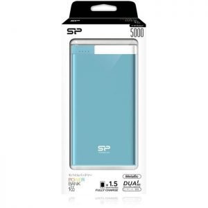 SILICON POWER Power Bank S55 5000mAh, USB, Micro/Lightning Input, Blue | Αξεσουάρ κινητών | elabstore.gr
