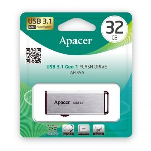 APACER USB Flash Drive AH35A, USB 3.1 Gen1, 32GB, Silver | Συνοδευτικά PC | elabstore.gr