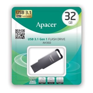 APACER USB Flash Drive AH360, USB 3.1 Gen1, 32GB, Black | eLabstore.gr APACER USB Flash Drive AH360, USB 3.1 Gen1, 32GB, Black | Συνοδευτικά PC | elabstore.gr