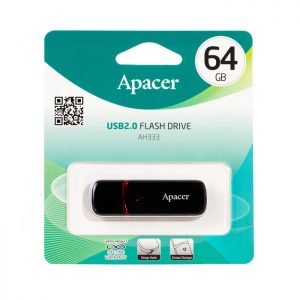 APACER USB Flash Drive AH333, USB 2.0, 64GB, Black | Συνοδευτικά PC | elabstore.gr
