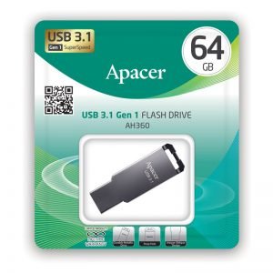 APACER USB Flash Drive AH360, USB 3.1 Gen1, 64GB, Black | eLabstore.gr APACER USB Flash Drive AH360, USB 3.1 Gen1, 64GB, Black | Συνοδευτικά PC | elabstore.gr