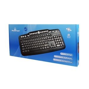POWERTECH Πληκτρολόγιο PT-302, ενσύρματο, Multimedia, 122 πλήκτρα, μαύρο | Συνοδευτικά PC | elabstore.gr