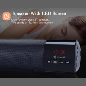 KISONLI Ηχείο LED-800, Bluetooth, SD/Aux in/USB/FM, LCD Display, κόκκινο | Συνοδευτικά PC | elabstore.gr