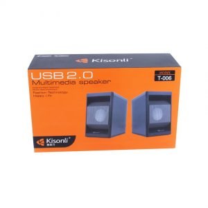 KISONLI Multimedia ηχεία Τ-006, 2.0ch, 2x 3W,  USB/Jack 3.5mm, μαύρα | Συνοδευτικά PC | elabstore.gr