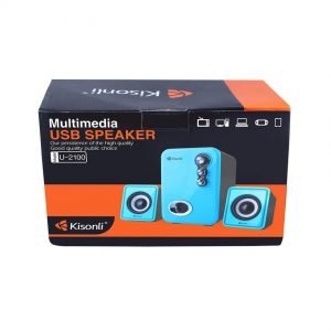 KISONLI Multimedia ηχεία U-2100, 2.1ch, 5W & 2x 3W, USB, λευκό | Συνοδευτικά PC | elabstore.gr