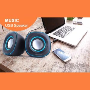 KISONLI Multimedia Ηχεία V350, 2.0ch, 2x 3W, USB, μπλε | Συνοδευτικά PC | elabstore.gr
