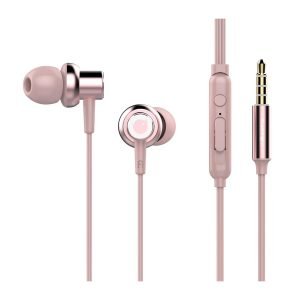 TUDDROM Earphones R3 με μικρόφωνο, 10mm, 1.2m, ροζ | Αξεσουάρ κινητών | elabstore.gr