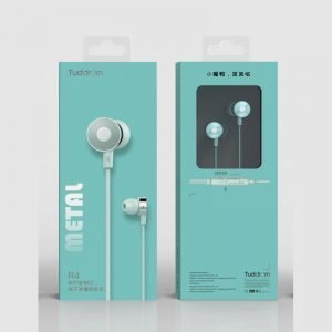 TUDDROM Earphones R4 με μικρόφωνο, 10mm, 1.2m, μπλε | Αξεσουάρ κινητών | elabstore.gr