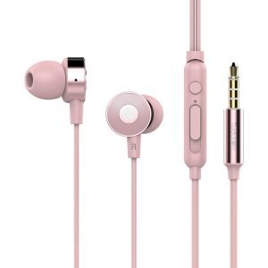 TUDDROM Earphones R4 με μικρόφωνο, 10mm, 1.2m, ροζ | Αξεσουάρ κινητών | elabstore.gr