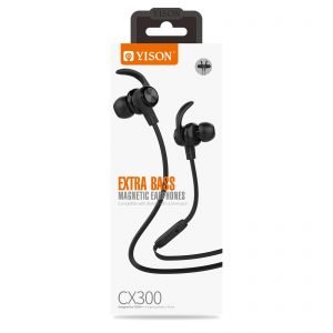 YISON Earphones με μικρόφωνο CX300, on/off, 1.2m, με μαγνήτη, μαύρα | Αξεσουάρ κινητών | elabstore.gr