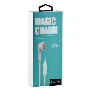 CELEBRAT Earphones με μικρόφωνο D4s, on/off, 10mm, 1.2m flat, λευκά | Αξεσουάρ κινητών | elabstore.gr