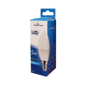 POWERTECH LED Λάμπα Candle 5W, Daylight 6500K, E14, Samsung LED, IC | Φωτισμός | elabstore.gr