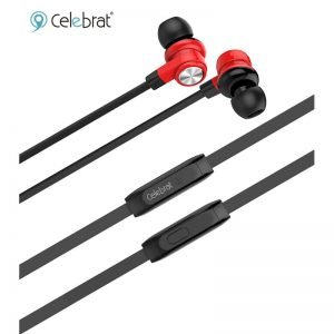 CELEBRAT ακουστικά handsfree με μικρόφωνο S70, 10mm, 1.2m, κόκκινα | Αξεσουάρ κινητών | elabstore.gr