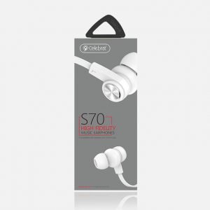 CELEBRAT ακουστικά handsfree με μικρόφωνο S70, 10mm, 1.2m, λευκά | eLabstore.gr CELEBRAT ακουστικά handsfree με μικρόφωνο S70, 10mm, 1.2m, λευκά | Αξεσουάρ κινητών | elabstore.gr