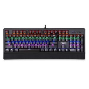 PHILIPS ενσύρματο μηχανικό πληκτρολόγιο SPK8403, ambiglow, μαύρο | Συνοδευτικά PC | elabstore.gr