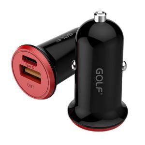 GOLF Quick Charger GF-C7, USB & Type-C, PD & QC1 18W, μαύρο | Αξεσουάρ κινητών | elabstore.gr