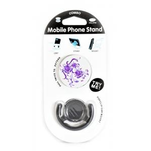 Pop mobile stand & holder με βάση αυτοκινήτου, Purple flowers | Αξεσουάρ κινητών | elabstore.gr