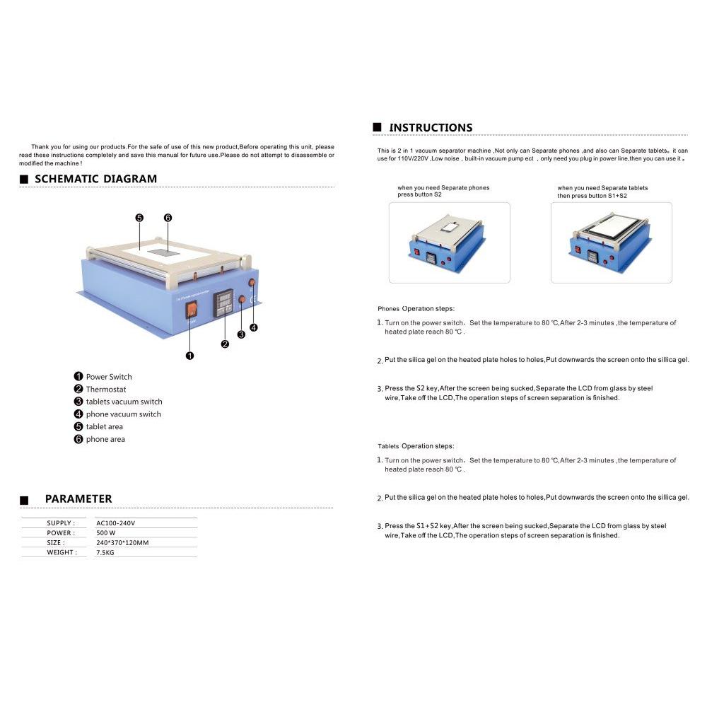 BEST 2 σε 1 Vacuum Seperator B-968, Temp control, 29.5 x 19 | eLabstore.gr BEST 2 σε 1 Vacuum Seperator B-968, Temp control, 29.5 x 19 | Εργαλεία | elabstore.gr