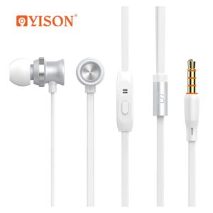 YISON earphones με μικρόφωνο D7, λευκό | Αξεσουάρ κινητών | elabstore.gr