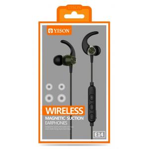 YISON Bluetooth earphones E14 με μικρόφωνο HD, Magnetic, 10mm, μαύρα | Αξεσουάρ κινητών | elabstore.gr