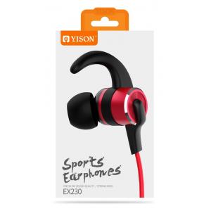 YISON Sports earphones με μικρόφωνο EX230, 10mm, 1.2m, κόκκινο | Αξεσουάρ κινητών | elabstore.gr