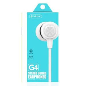 CELEBRAT Earphones G4 με μικρόφωνο, 10mm, 1.2m, λευκό | Αξεσουάρ κινητών | elabstore.gr