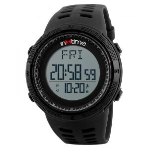 INTIME Ρολόι χειρός Step-01, Pedometer, Θερμίδες, El φωτισμός, μαύρο | Οικιακές & Προσωπικές Συσκευές | elabstore.gr