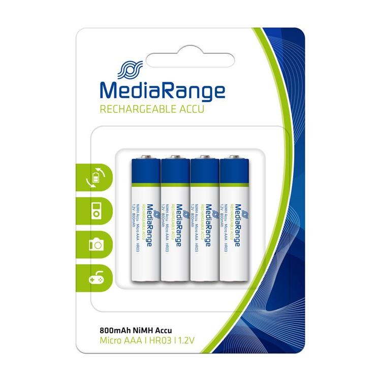MEDIARANGE Επαναφορτιζόμενη μπαταρία AAA LR03, 800mAh, 4τμχ | eLabstore.gr MEDIARANGE Επαναφορτιζόμενη μπαταρία AAA LR03, 800mAh, 4τμχ | Μπαταρίες | elabstore.gr