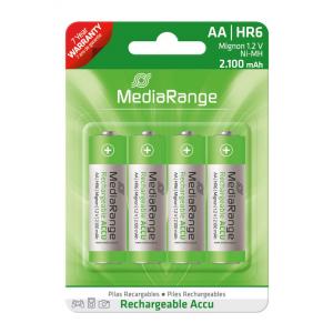 MEDIARANGE Accu επαναφορτιζόμενες μπαταρίες AA HR6 Mignon 1.2V, 4τμχ | Μπαταρίες - Φακοί | elabstore.gr