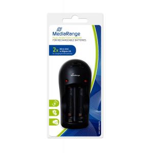 MEDIARANGE Plug-in φορτιστής για Ni-MH μπαταρίες, 2 slots, Black | Μπαταρίες | elabstore.gr