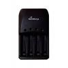 MEDIARANGE Plug-in φορτιστής για Ni-MH/Ni-Cd μπαταρίες, 4 slots, Black | Μπαταρίες | elabstore.gr