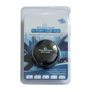 POWERTECH USB 2.0 Hub PT-166, 4 θύρες, μαύρο | Συνοδευτικά PC | elabstore.gr