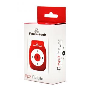 POWERTECH MP3 Player με clip, επαναφορτιζόμενο, microSD, Κόκκινο | Εικόνα & Ήχος | elabstore.gr
